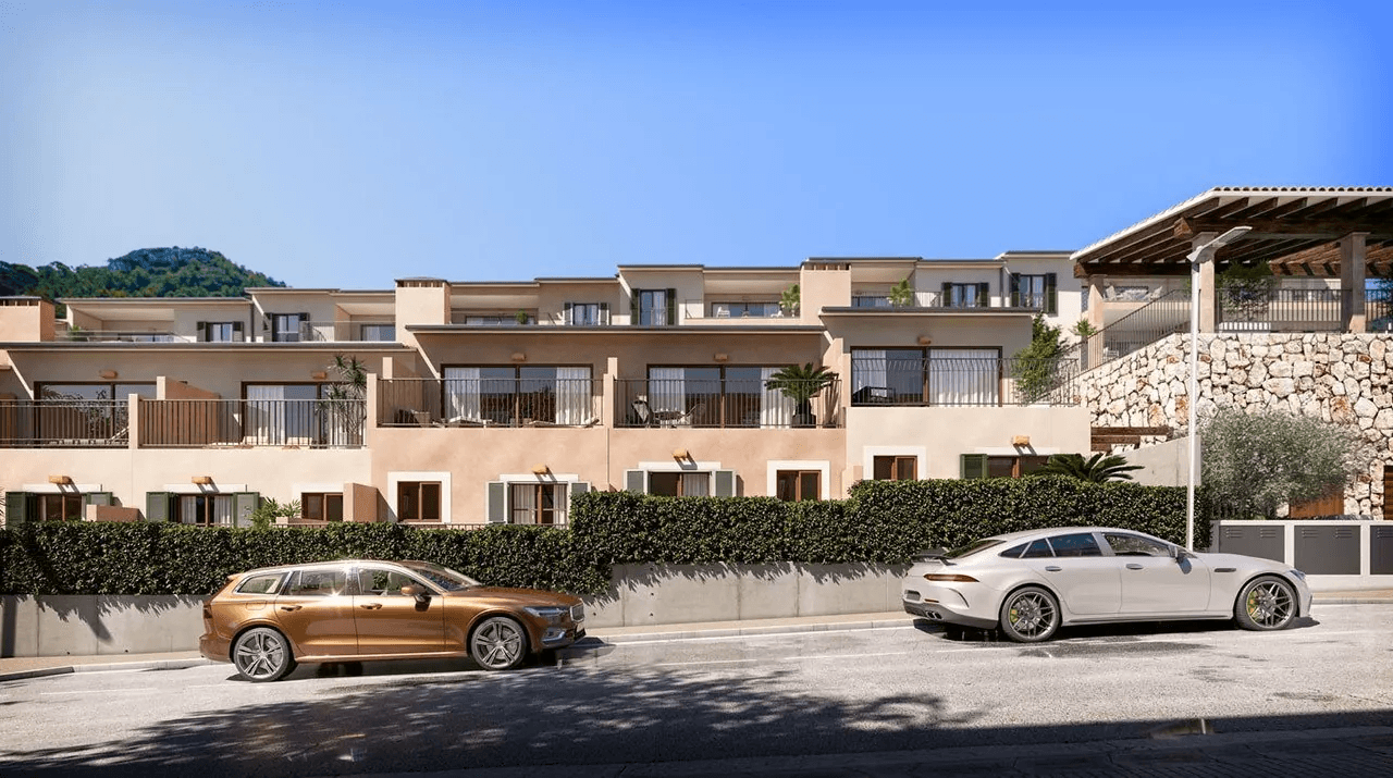 Maisons mitoyennes avec 2 chambres, 2 salles de bains, piscine commune et vue sur la mer