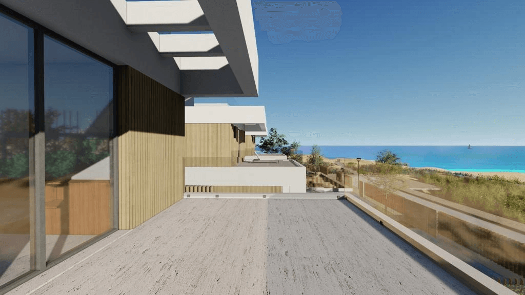 Villa de lujo de nueva construcción con acceso directo a la playa a poca distancia del puerto y del campo de golf.