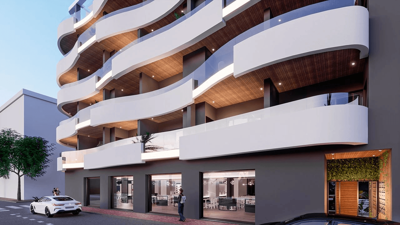 Penthouses avec 2 chambres, 2 salles de bain, toit-terrasse et piscine commune à seulement 160 m de la plage de Los Locos