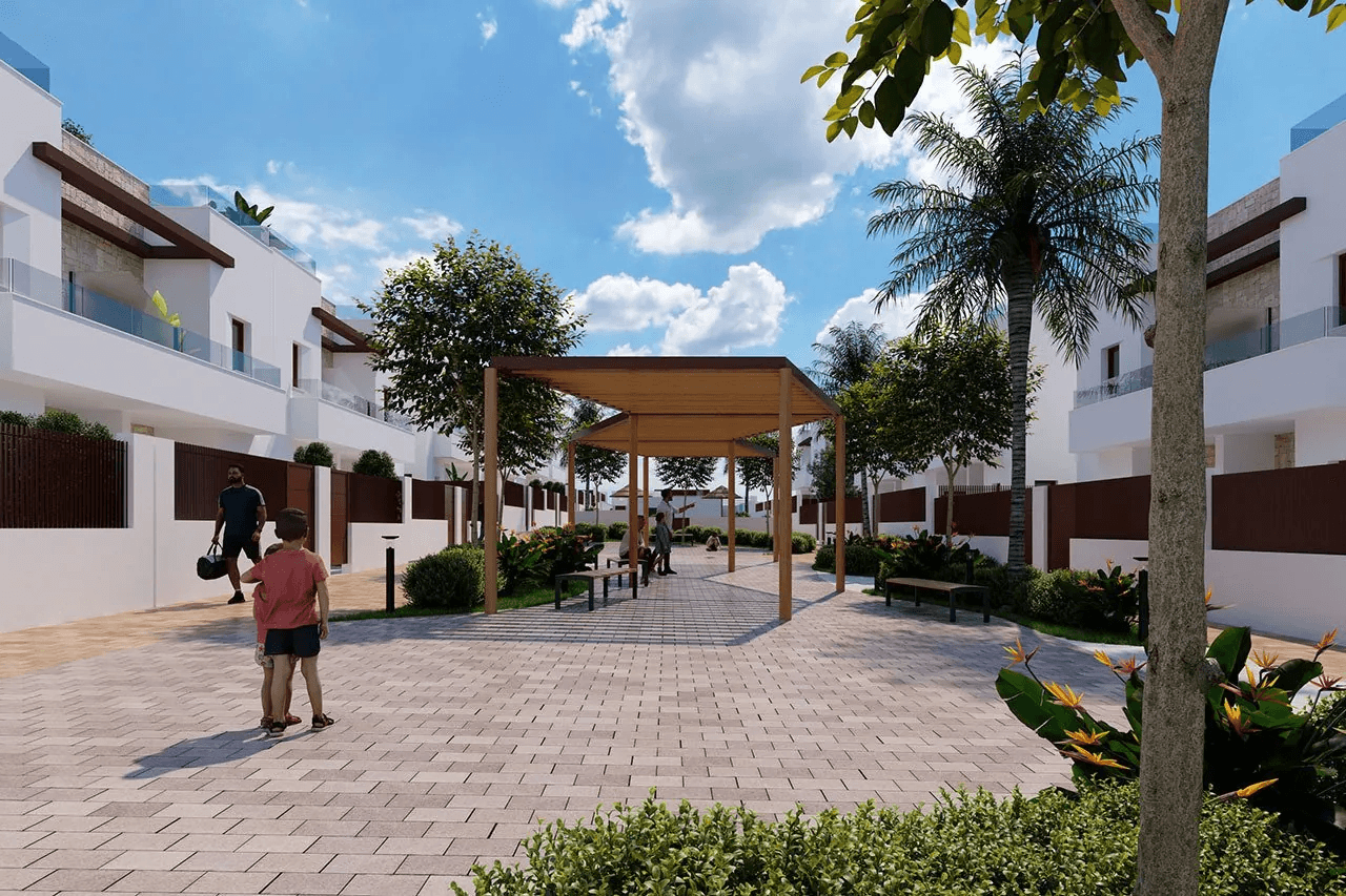 Villas avec 4 chambres, 3 salles de bains, W.C., parking privée et piscine privée dans un complexe de golf