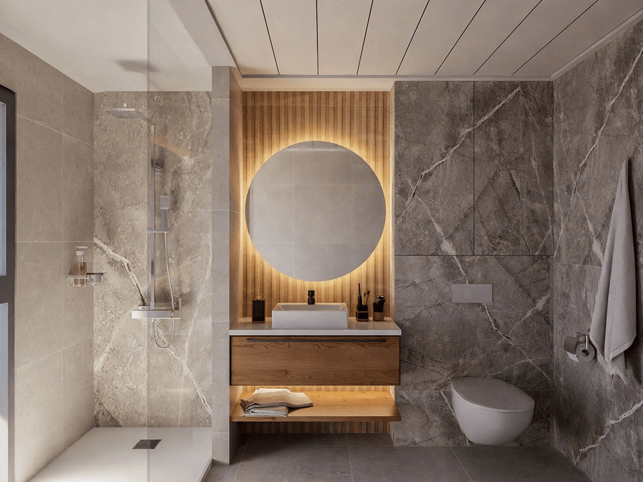 Villas jumelées avec 3 chambres, 3 salles de bains, terrasse sur le toit, pré-installation de la climatisation et piscine privée