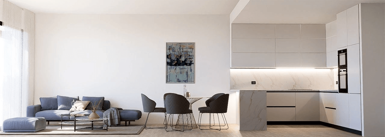 Appartements de 2 chambres au dernier étage avec 2 salles de bains, piscine communautaire et vue sur la mer