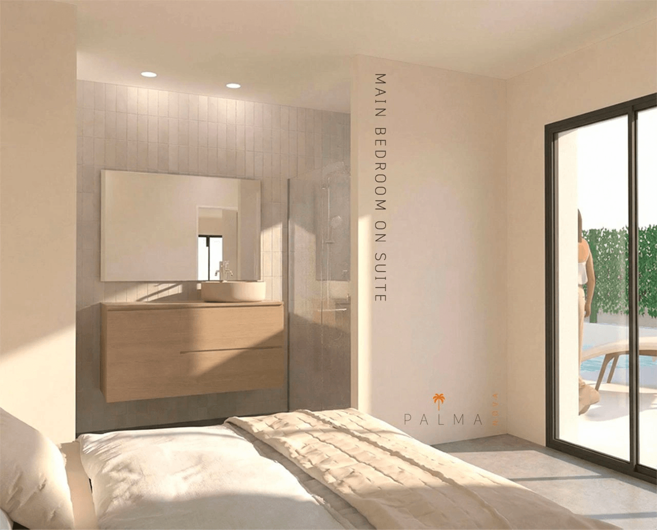 Villas jumelées avec 3 chambres, 2 salles de bains, WC invités, terrasse sur le toit, place de parking et piscine privée en option