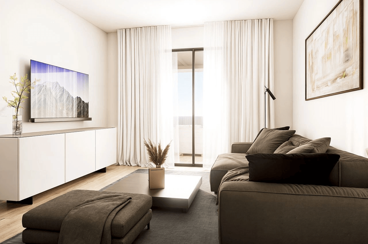 Penthouses de 2 chambres et 2 salles de bains avec terrasse sur le toit, piscines communautaires et vue sur la mer
