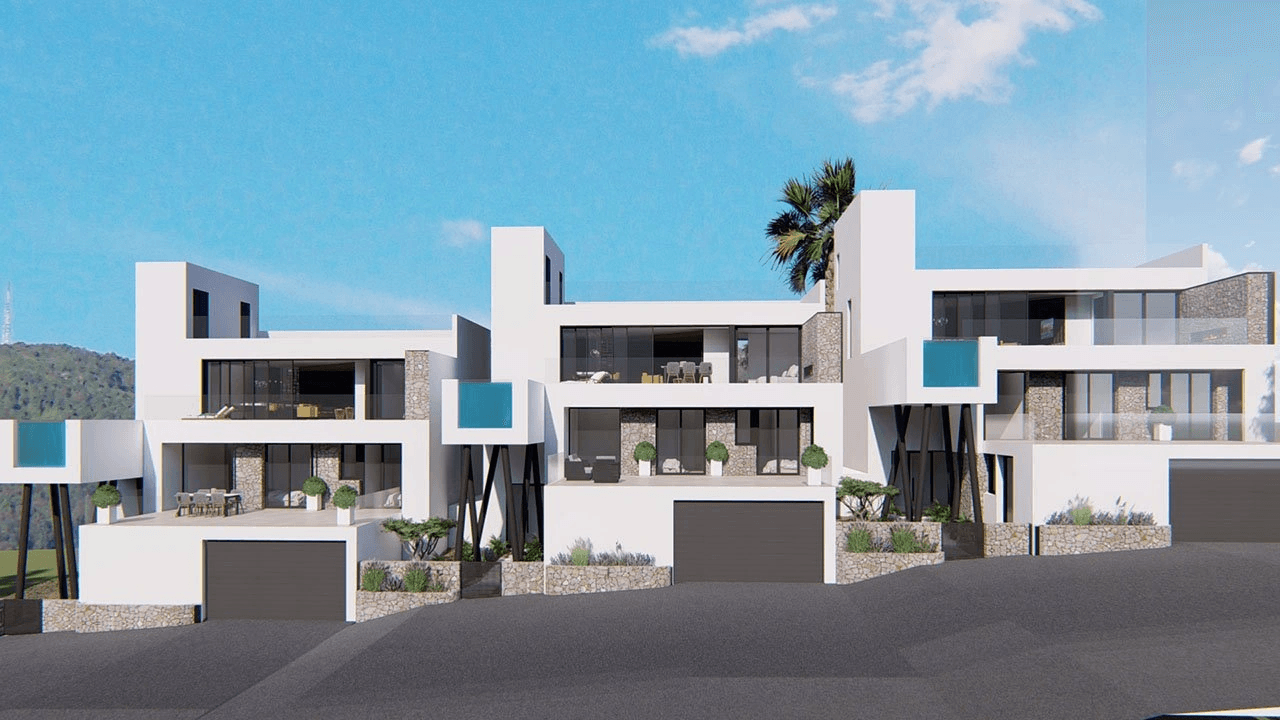 Villas spacieuses et exclusives avec piscine à débordement, garage et vue sur la mer