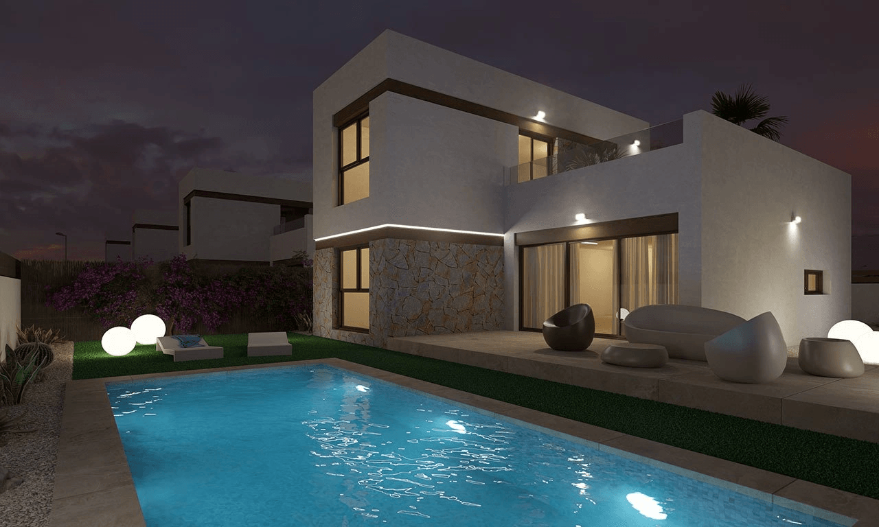 Magnifiques villas de 3 chambres à coucher, 2 salles de bains, toit-terrasse et piscine privée à La Finca Golf Resort