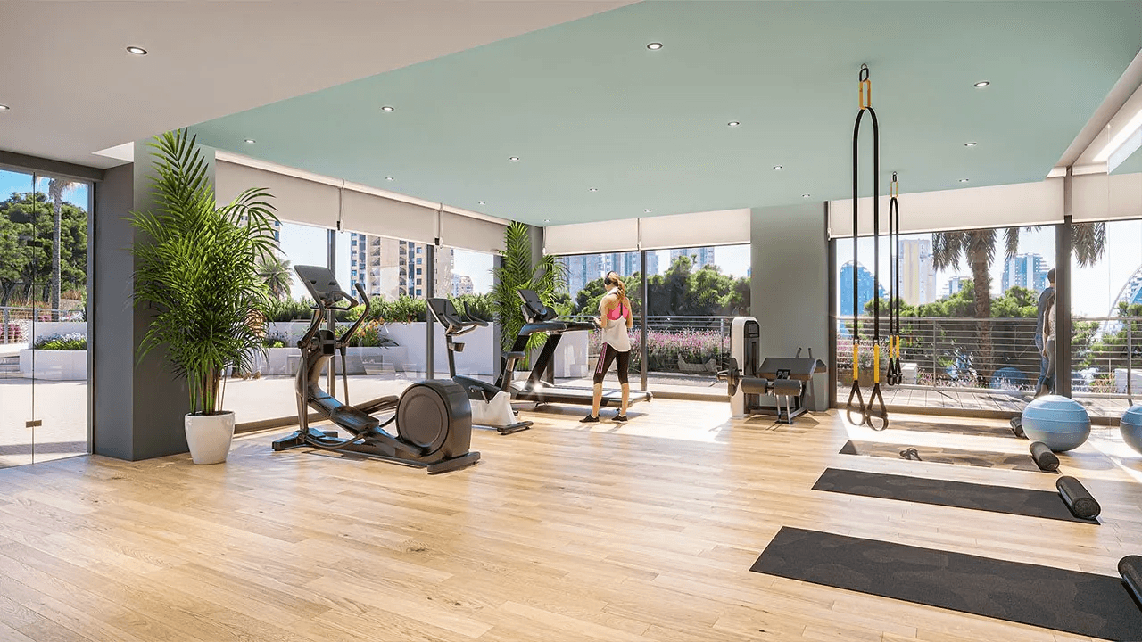Appartements avec 2 chambres, 2 salles de bain, climatisation et vue sur la mer à seulement 1 km de la plage