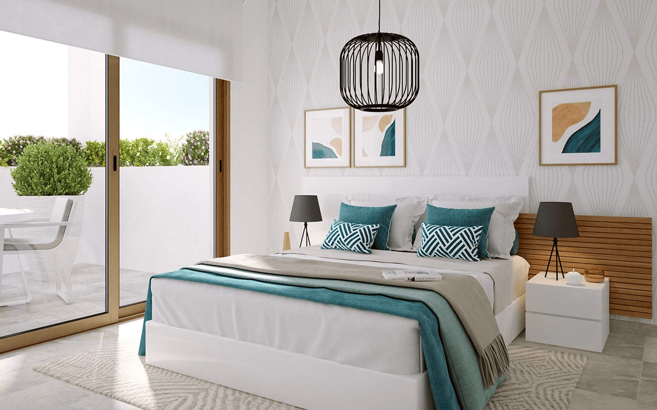 Villas mitoyennes de 3 chambres à coucher avec toit-terrasse avec vue sur la mer et piscine privée en option à seulement 400 m de la plage