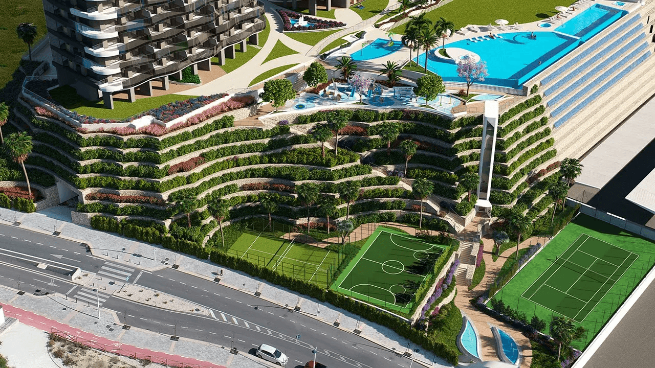 Appartements avec 2 chambres, 2 salles de bain, climatisation et vue sur la mer à seulement 100 m de la plage