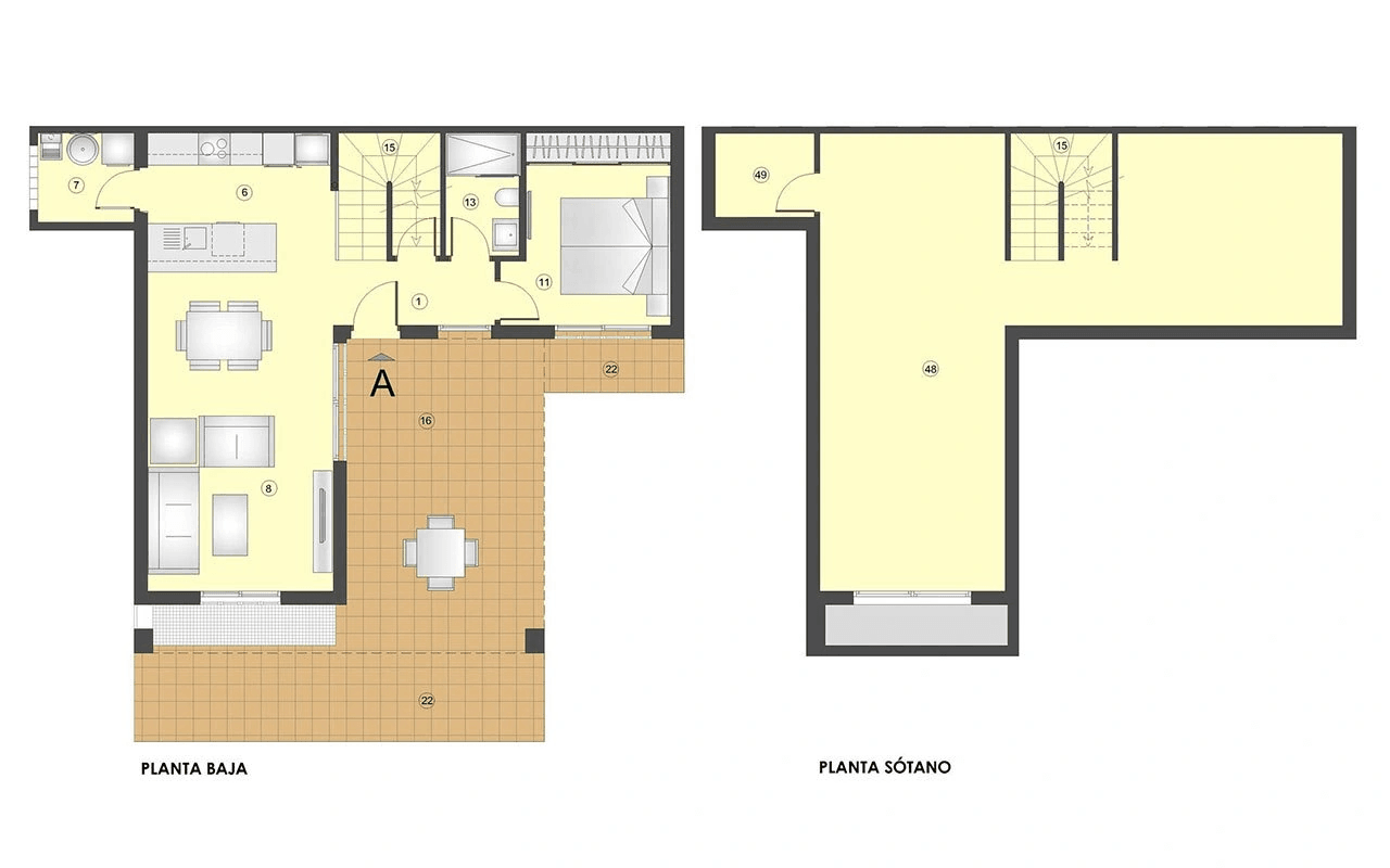 Villas mitoyennes de 3 chambres à coucher avec toit-terrasse avec vue sur la mer et piscine privée en option à seulement 400 m de la plage