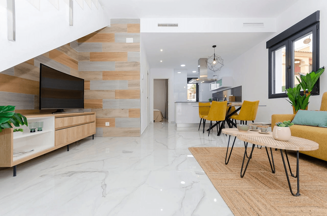 Villas avec 3 chambres, 3 salles de bains, climatisation pré-installée, piscine privée et parking privé