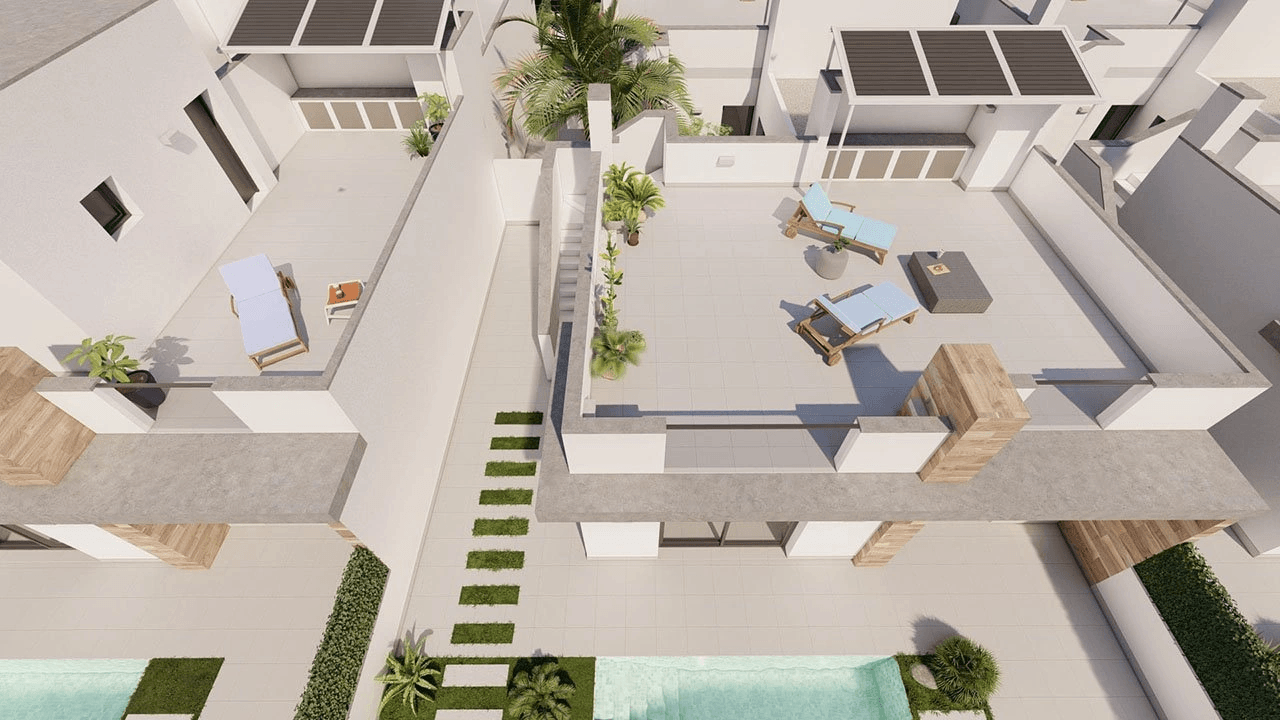 Villas modernas de 3 dormitorios y 3 baños con solario y piscina privada