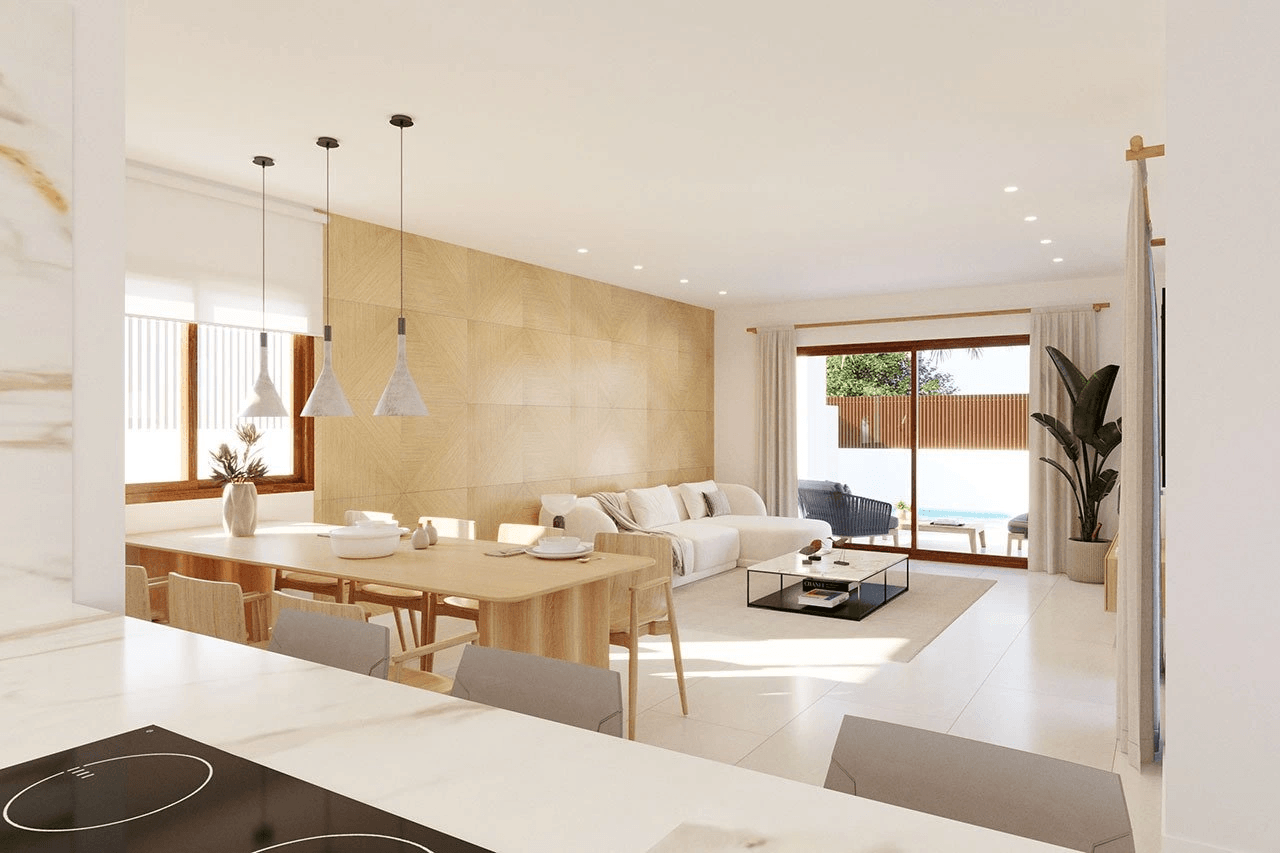 Villas avec 4 chambres, 3 salles de bains, W.C., parking privée et piscine privée dans un complexe de golf