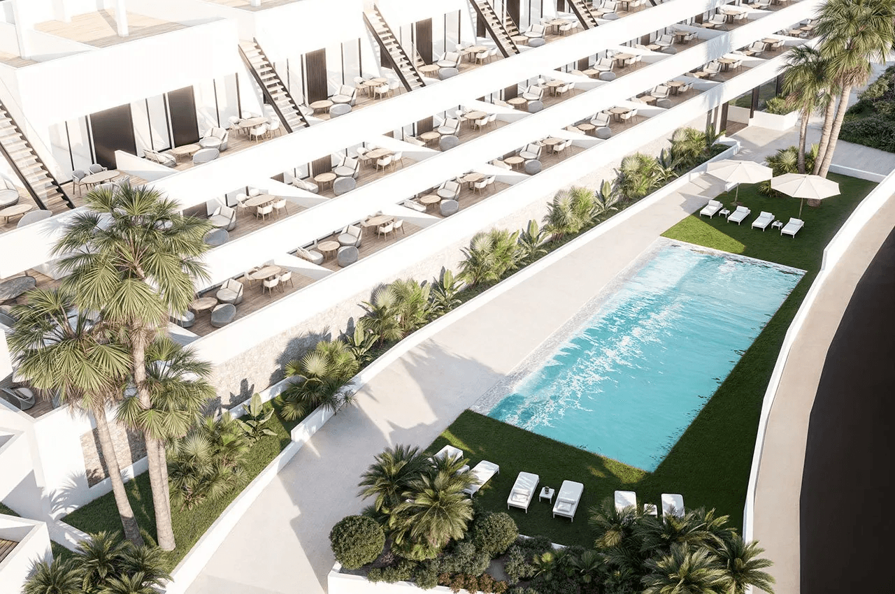 Penthouses de 2 chambres et 2 salles de bains avec terrasse sur le toit, piscines communautaires et vue sur la mer