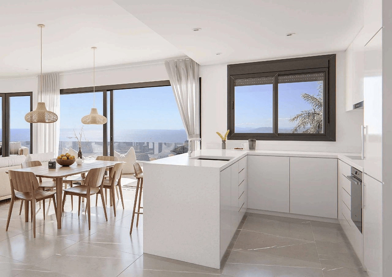 Suberbes appartements avec 3 chambres à coucher, climatisation, espace de stationnement privé, piscine communautaire et vue sur la mer