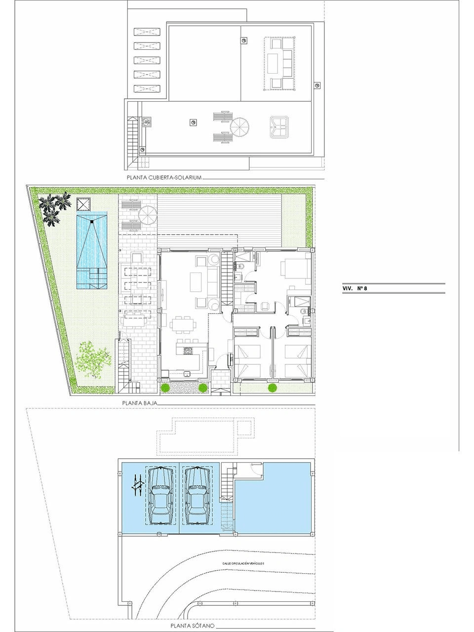 Merveilleuses villas avec 3 chambres, 2 salles de bain, toit-terrasse, garage et piscine privée