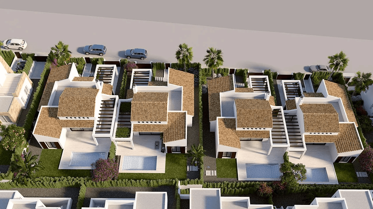 Villas élégantes de 3 chambres à coucher, 2 salles de bain, air conditionné et piscine privée dans un complexe de golf