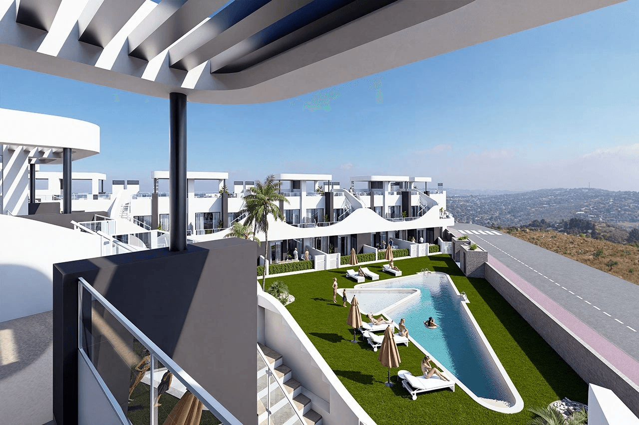 Appartements au dernier étage avec 3 chambres, 2 salles de bains, toit-terrasse, parking privé et piscine communautaire