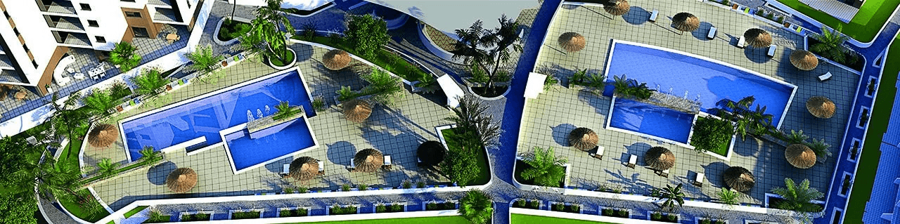 Apartamentos de 3 dormitorios y 2 baños en un complejo con piscinas comunitarias a tan solo 600 m de la playa