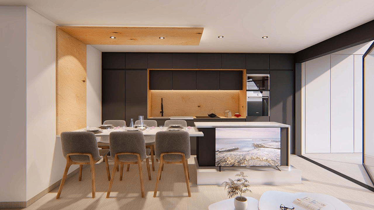 Appartements fantastiques au rez-de-chaussée avec vue sur la mer et piscine privée dans un merveilleux complexe avec piscine intérieure chauffée