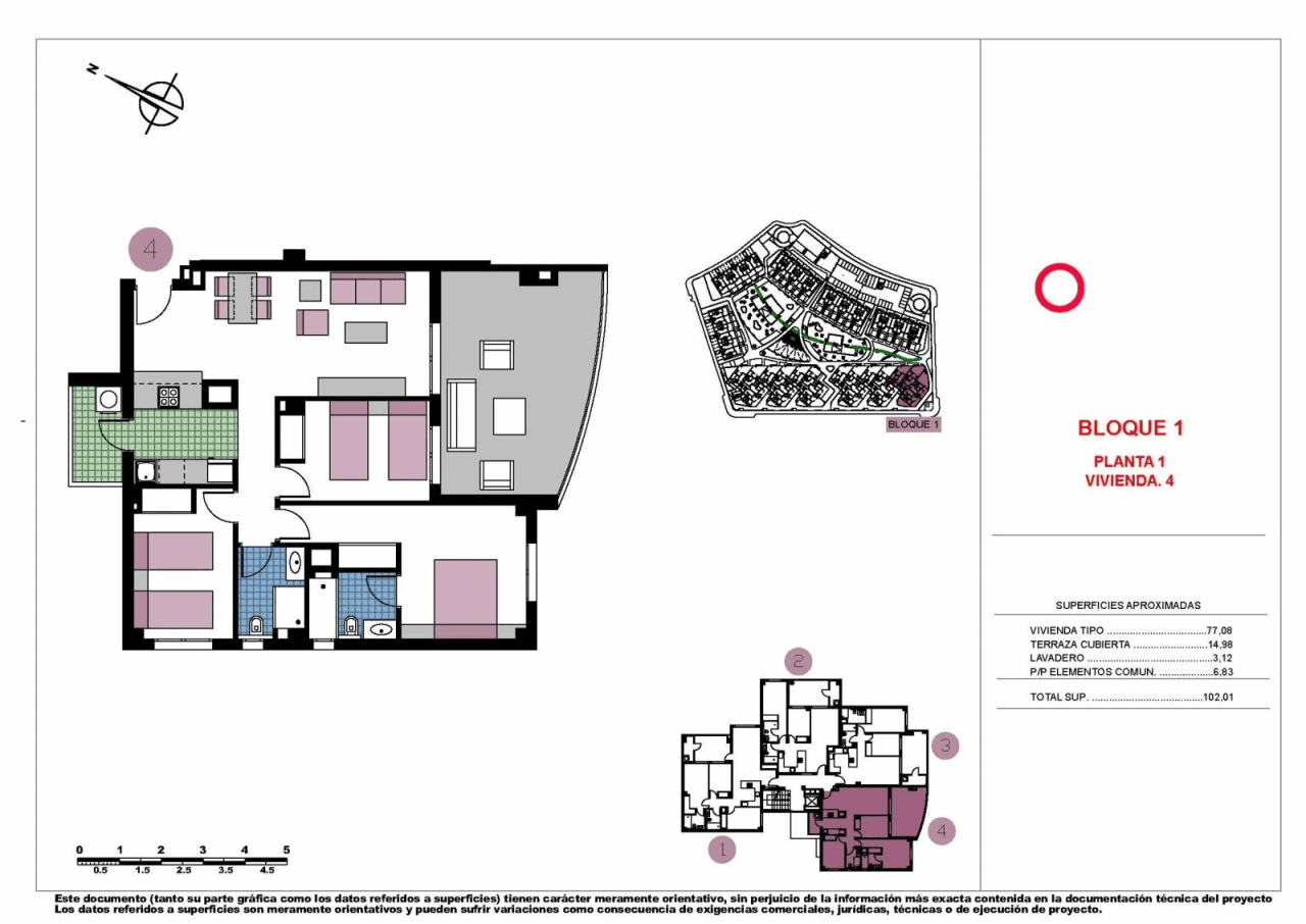 Apartamentos de 3 dormitorios y 2 baños en un complejo con piscinas comunitarias a tan solo 600 m de la playa