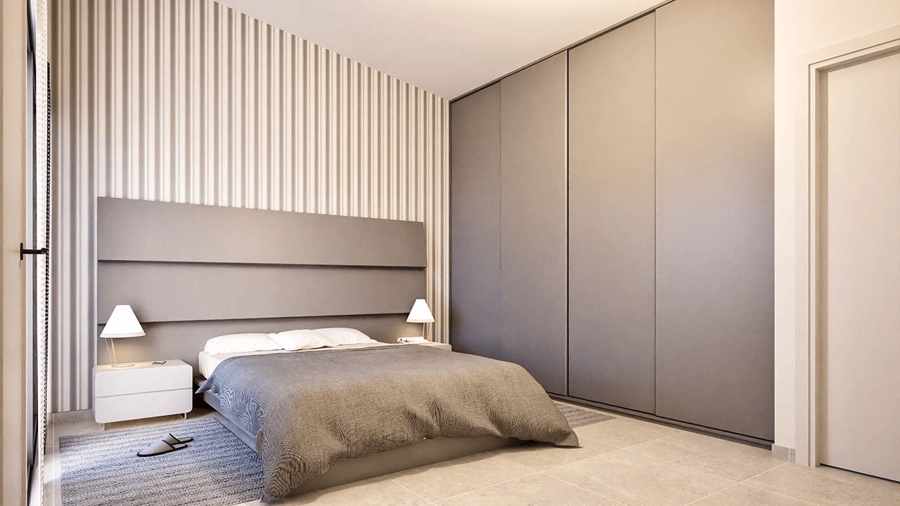 Villas jumelées avec 3 chambres, 3 salles de bains, terrasse sur le toit, pré-installation de la climatisation et piscine privée