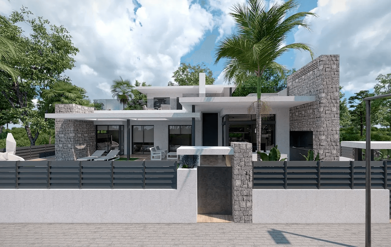 Villas de 3 dormitorios y 2 baños con 2 aseos, sótano, solario, aire acondicionado y piscina privada en el maravilloso Santa Rosalía Resort
