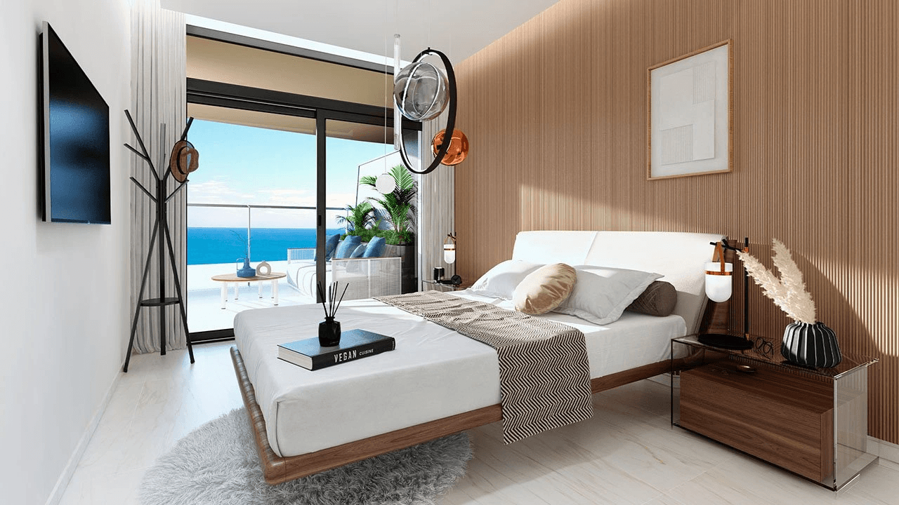 Appartements avec 4 chambres, 2 salles de bain, W.C., climatisation et vue sur la mer à seulement 100 m de la plage