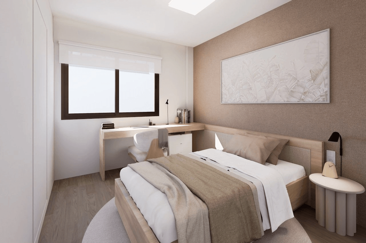 Villas de 3 dormitorios y 2 baños con aseo, parking privado subterráneo y piscina comunitaria junto a Serena Golf
