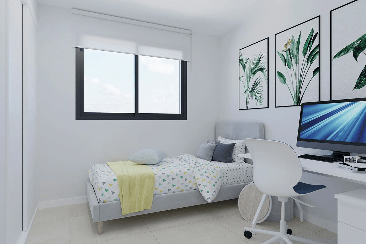 Appartements modernes de 2 chambres au rez-de-chaussée dans un complexe privé avec cave et piscine communautaire