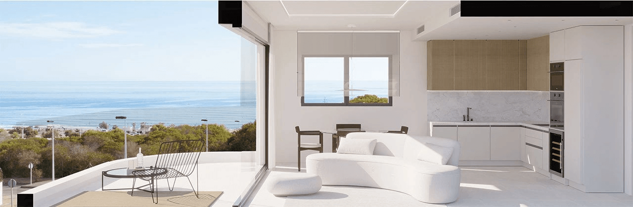 Penthouses de 2 chambres avec piscine communautaire à seulement 300 m de la mer