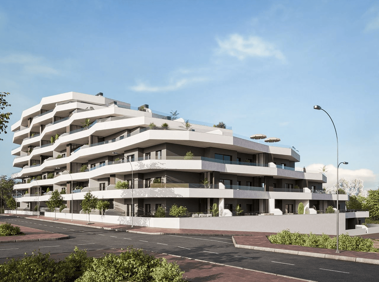 Apartamentos de 3 dormitorios y 2 baños con parking privado, terrazas grandes y piscina comunitaria