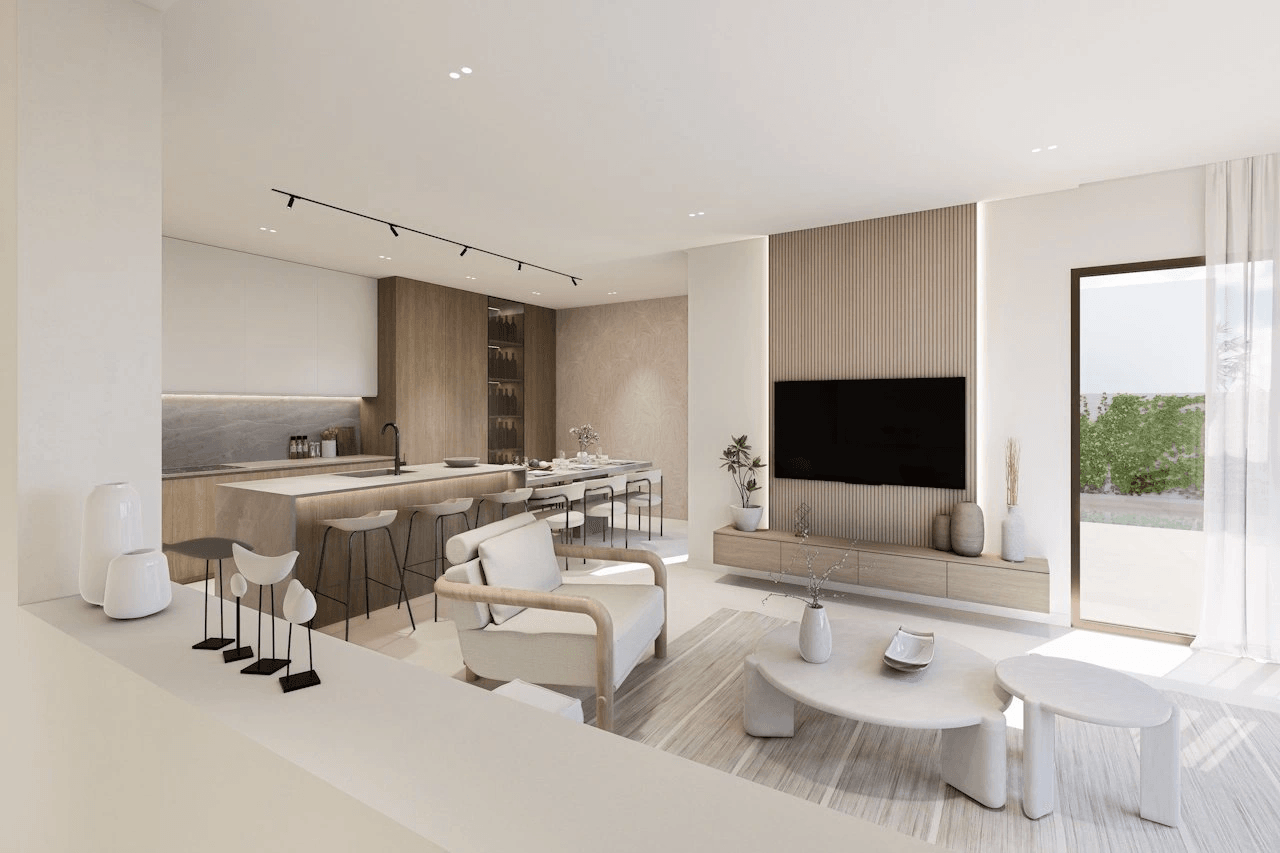 Villas de 3 dormitorios y 3 baños con solárium, parking privado subterráneo y piscina comunitaria junto a Serena Golf