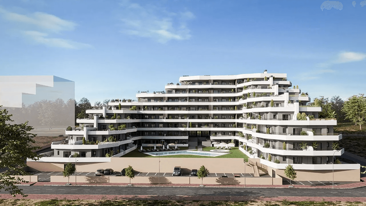 Apartamentos de 3 dormitorios y 2 baños con parking privado, terrazas grandes y piscina comunitaria