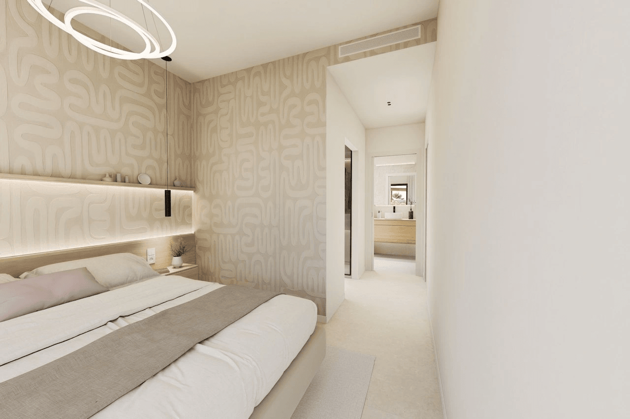 Bungalows bajos de 3 dormitorios y 2 baños con parking privado subterráneo y piscina comunitaria junto a Serena Golf