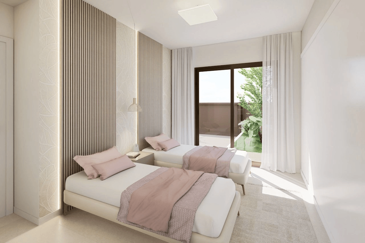 Villas de 3 dormitorios y 3 baños con solárium, parking privado subterráneo y piscina comunitaria junto a Serena Golf