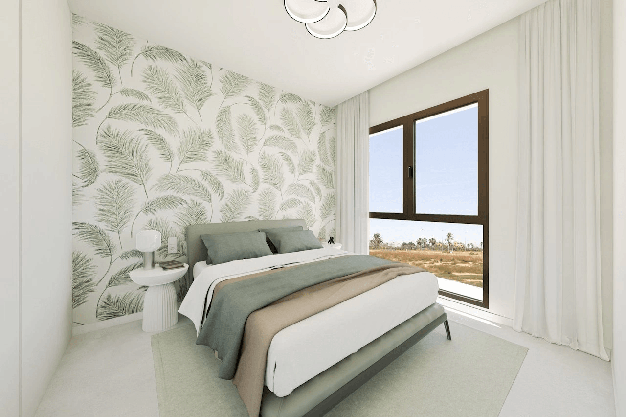 Penthouses avec 3 chambres, 2 salles de bains, terrasse sur le toit, un parking privé et une piscine commune à proximité du Serena Golf