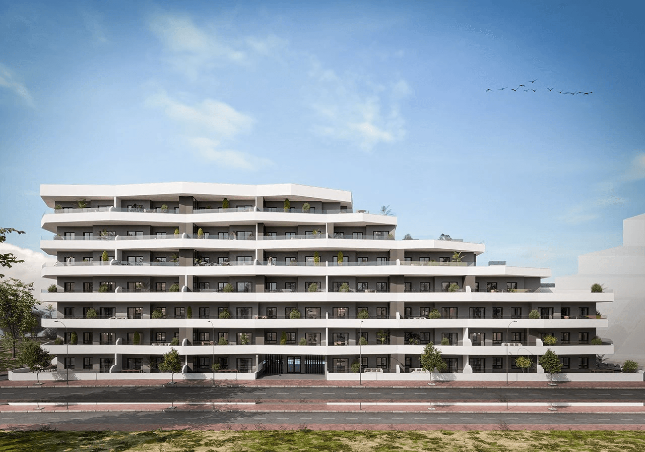Apartamentos de 3 dormitorios y 2 baños con parking privado, terrazas grandes y piscina comunitaria