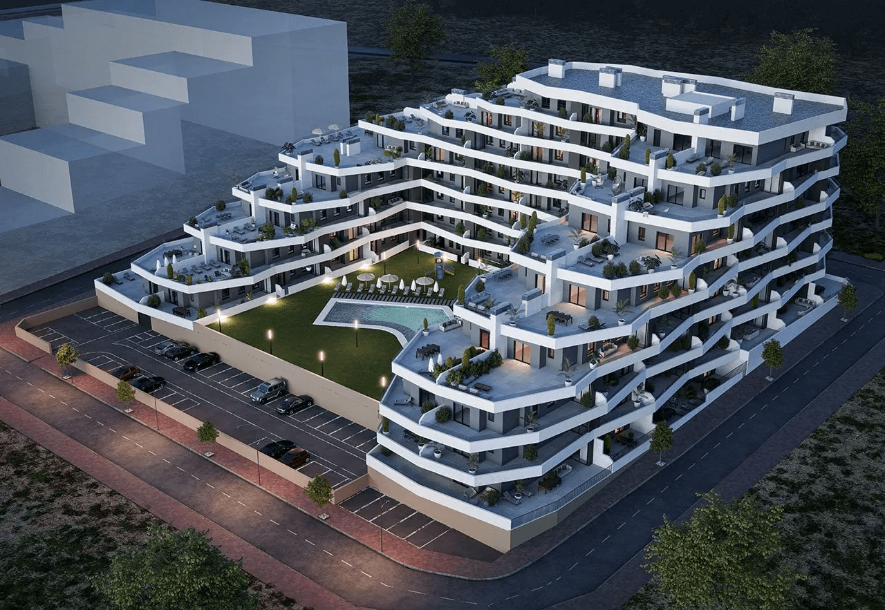 Apartamentos de 3 dormitorios y 2 baños con parking privado, terrazas grandes y piscina comunitaria