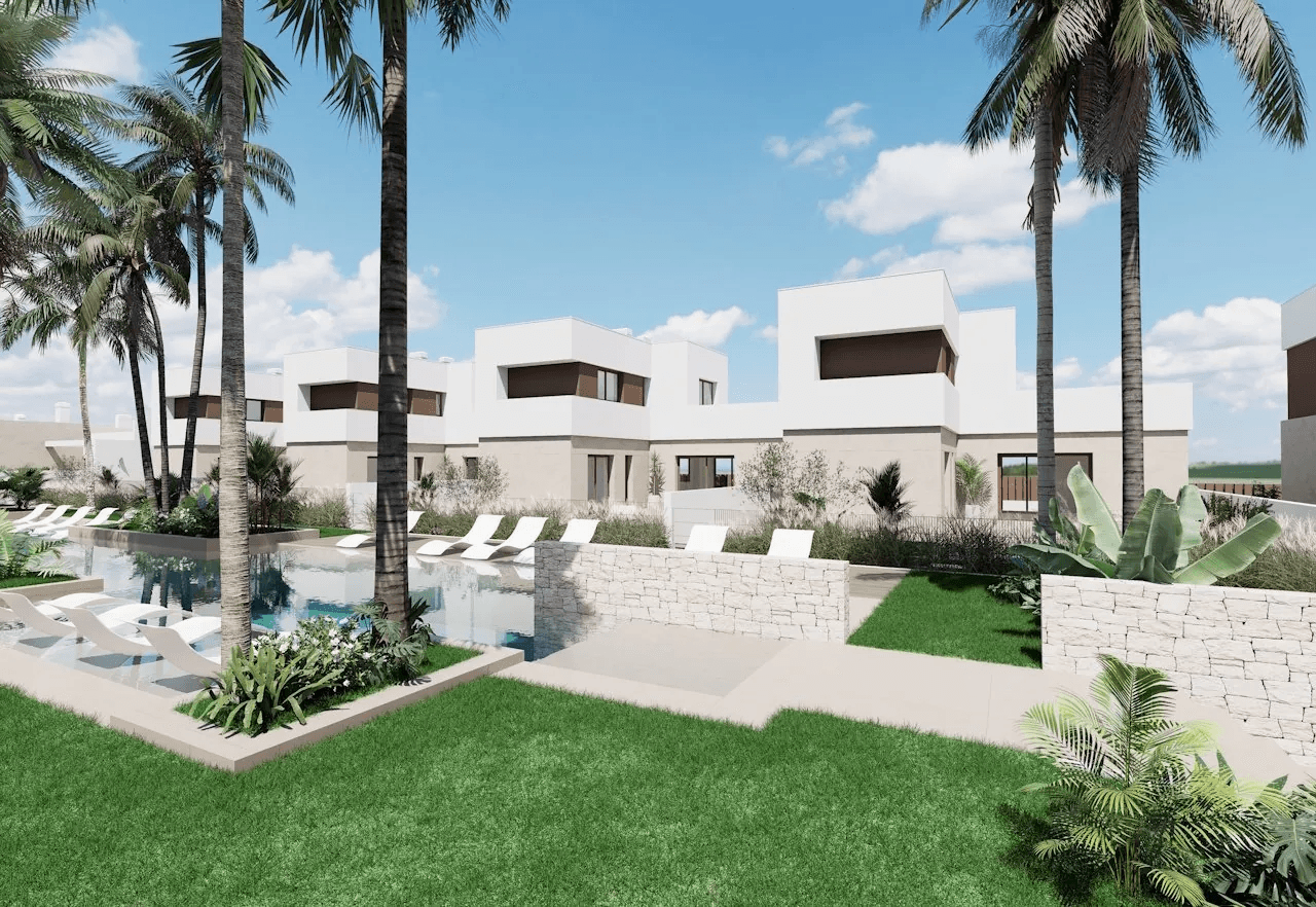 Villas de 3 dormitorios y 3 baños con solárium, parking privado subterráneo y piscina comunitaria junto a Serena Golf