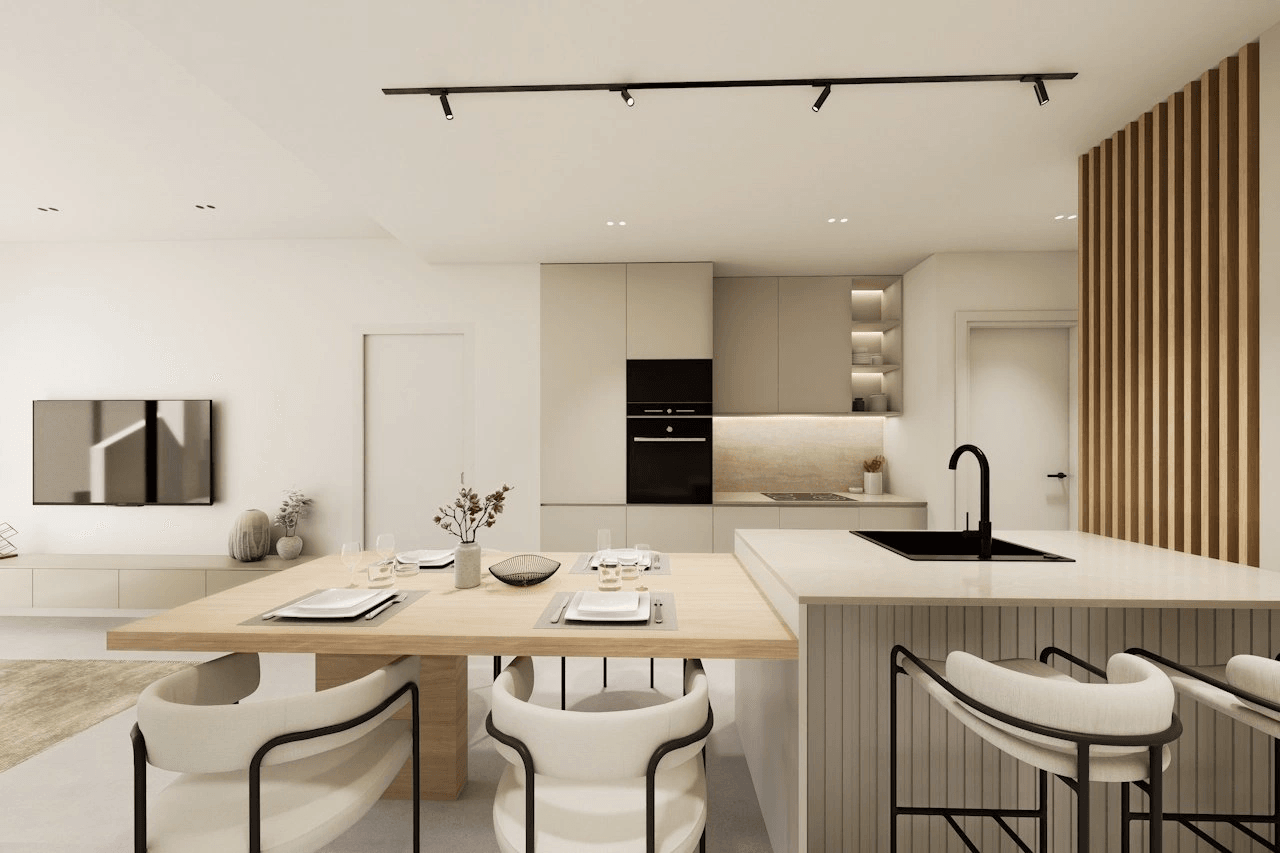 Penthouses avec 3 chambres, 2 salles de bains, terrasse sur le toit, un parking privé et une piscine commune à proximité du Serena Golf