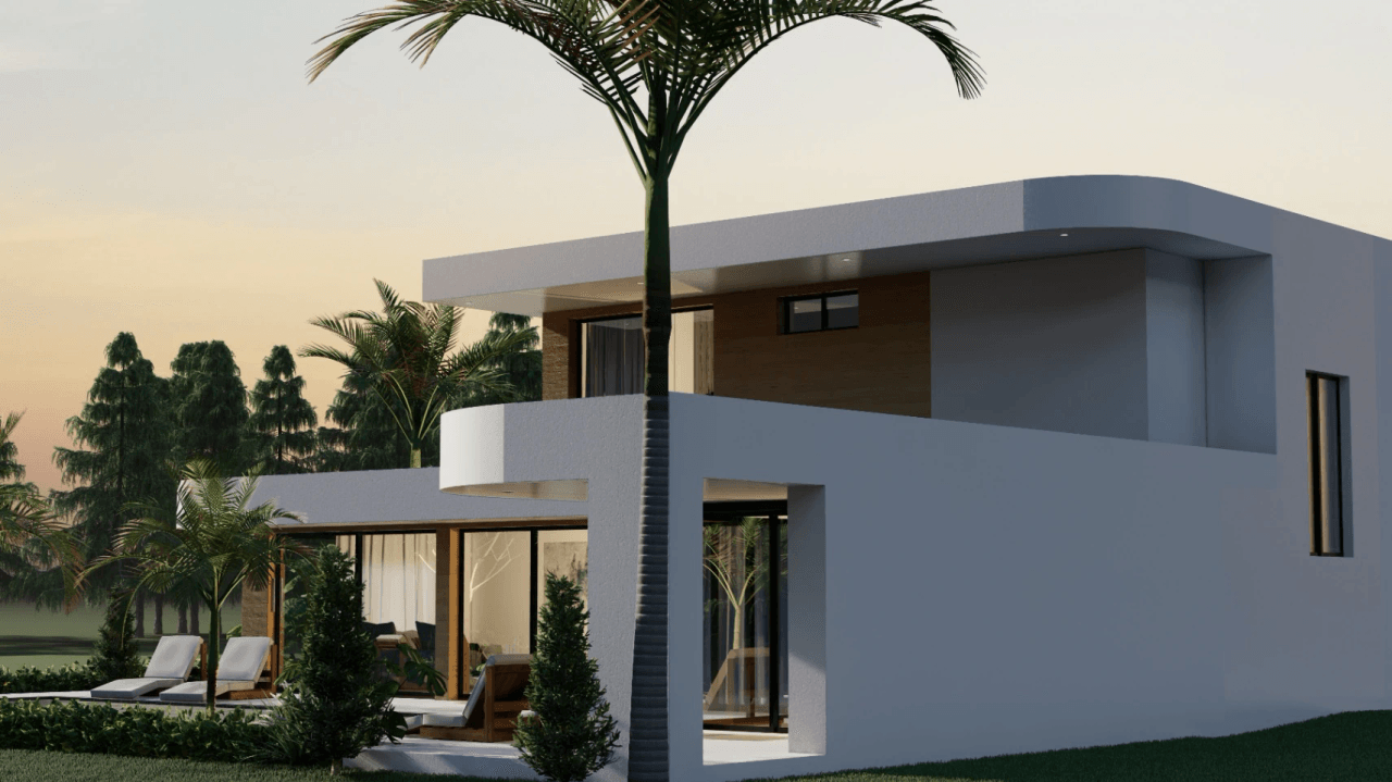 Villa de design moderne de style Ibiza à Pedreguer avec vue panoramique sur les montagnes