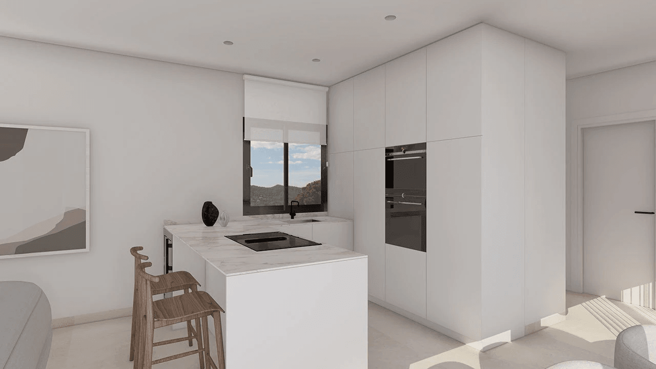 Villas exclusives avec 3 chambres, 3 salles de bain, W.C., piscine privée et toit-terrasse avec vue sur la mer
