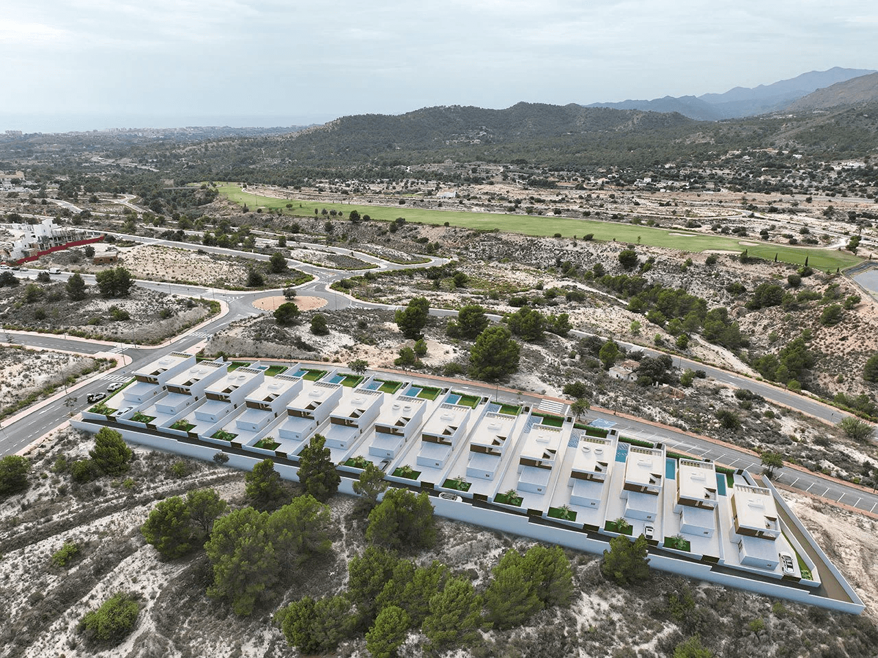 Villas exclusives avec 3 chambres, 3 salles de bain, W.C., piscine privée et toit-terrasse avec vue sur la mer