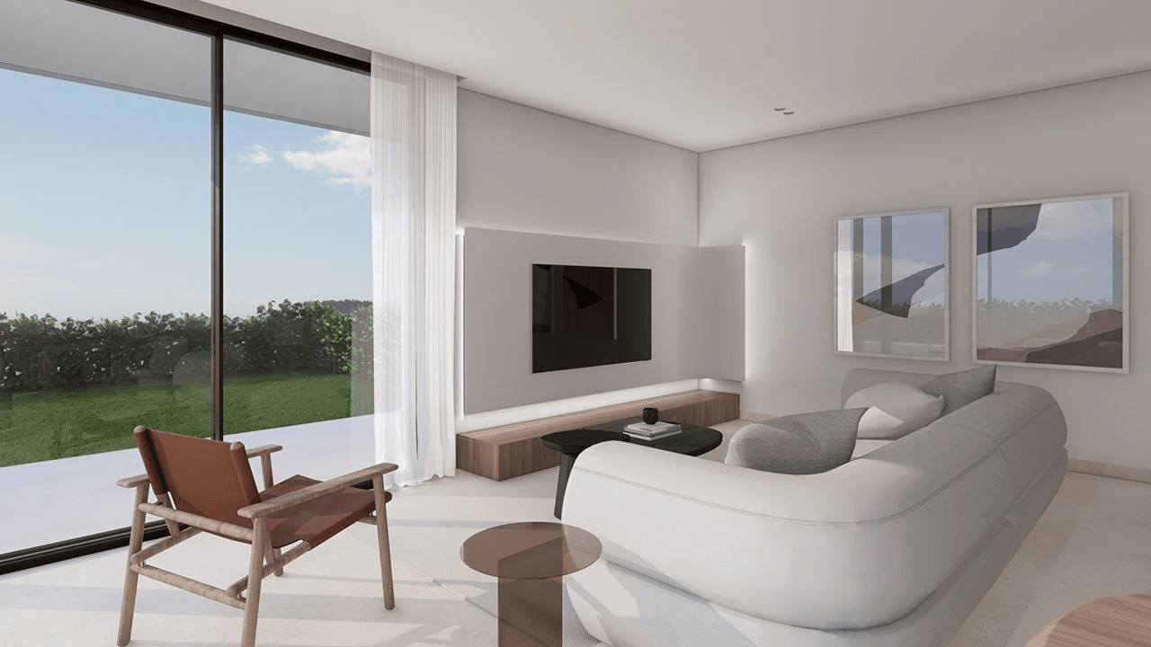 Villas exclusives avec 3 chambres, 3 salles de bain, W.C., cave, piscine privée et toit-terrasse avec vue sur la mer
