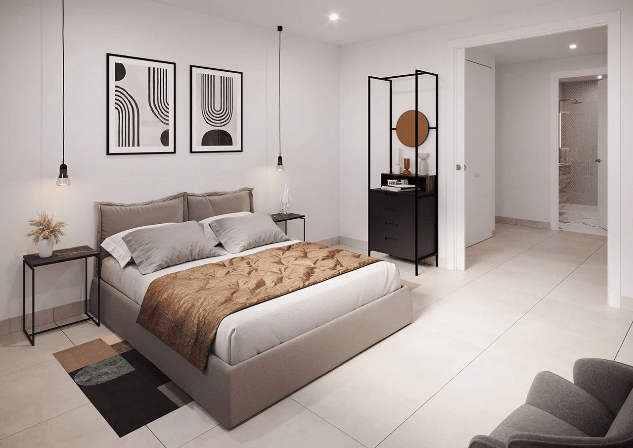 Apartamentos de 3 dormitorios y 2 baños con preinstalación aire acondicionado y piscina comunitaria a tan sólo 1 km de la playa