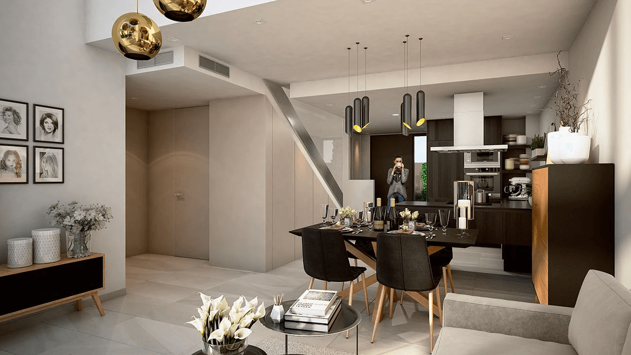 Maisons jumelées élégantes de 3 chambres à coucher, 2 salles de bain, air conditionné et piscine privée dans un complexe de golf