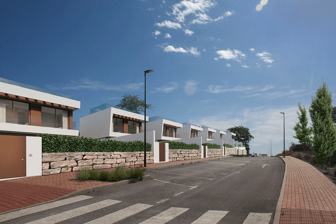Villas exclusives avec 3 chambres, 3 salles de bain, W.C., piscine privée et toit-terrasse avec vue sur la mer