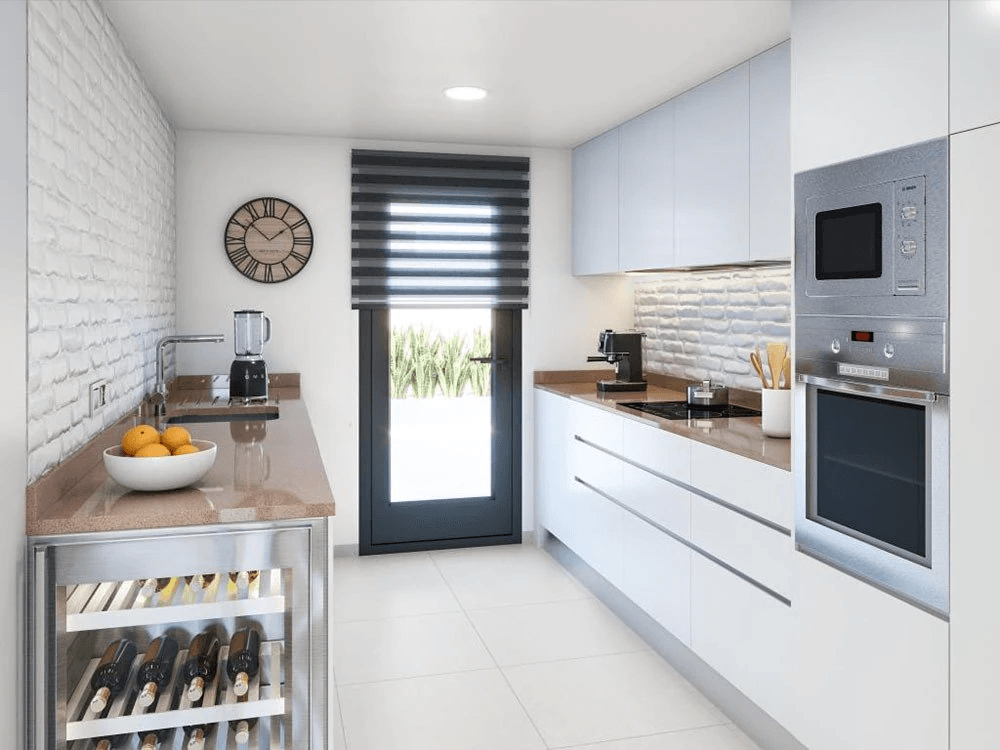 Villas jumelées exclusives avec 3 chambres, 2 salles de bains, terrasse sur le toit, climatisation, piscine privée et parking privé