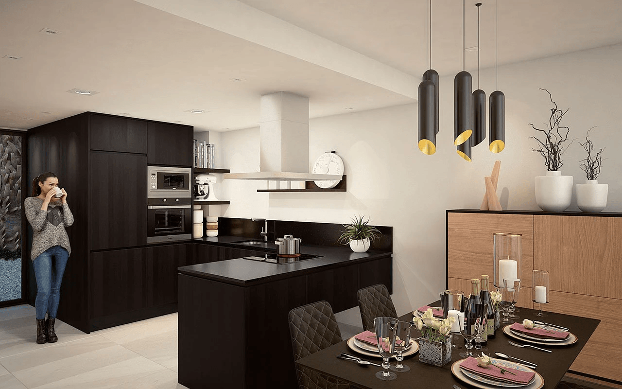 Maisons jumelées élégantes de 3 chambres à coucher, 2 salles de bain, air conditionné et piscine privée dans un complexe de golf